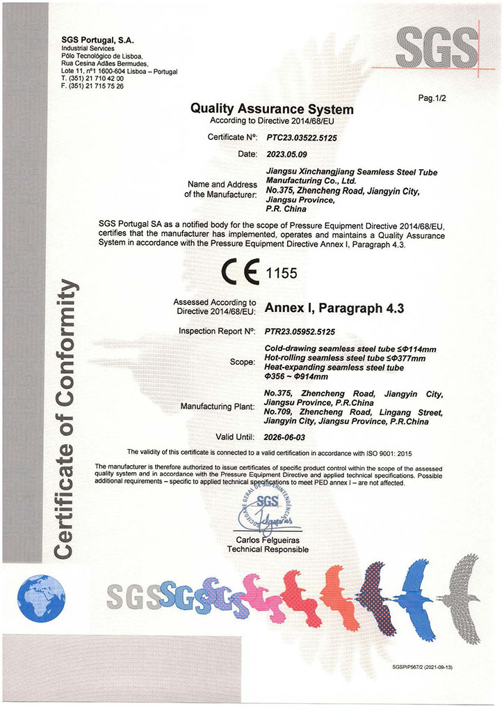 PED certificate